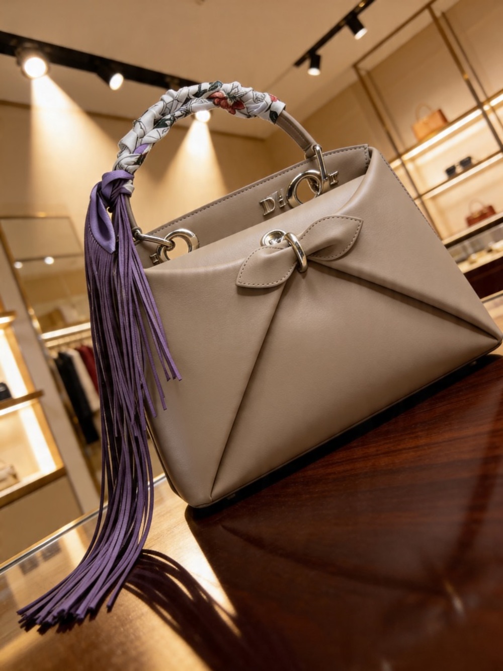 Fringe Handbag Wraps in Purple - Picture 3 of 7